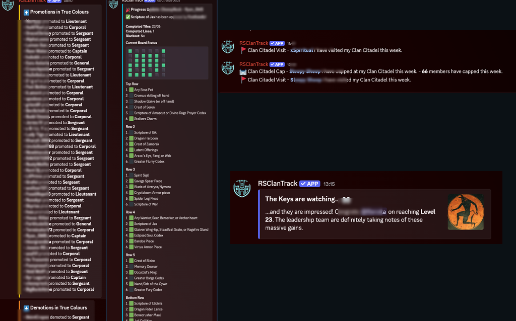 RS3 Clan Discord Bot Integration & Automated Alerts