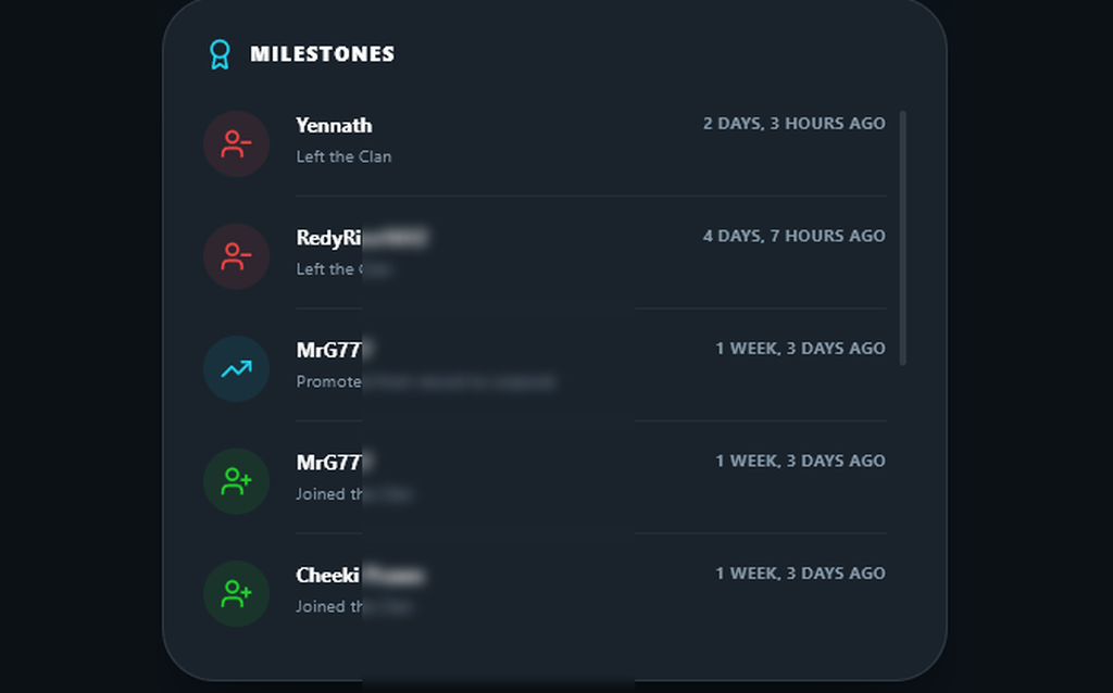 RS3 Clan Member Join/Leave & Name Change Logs