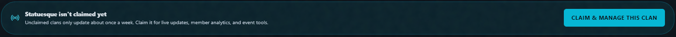 The banner on an unclaimed clan's page